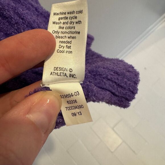 Athleta Cuddle Up Cozy Sweater Purple Cowl Neck Long Sleeve Pullover Size Medium - Picture 6 of 7